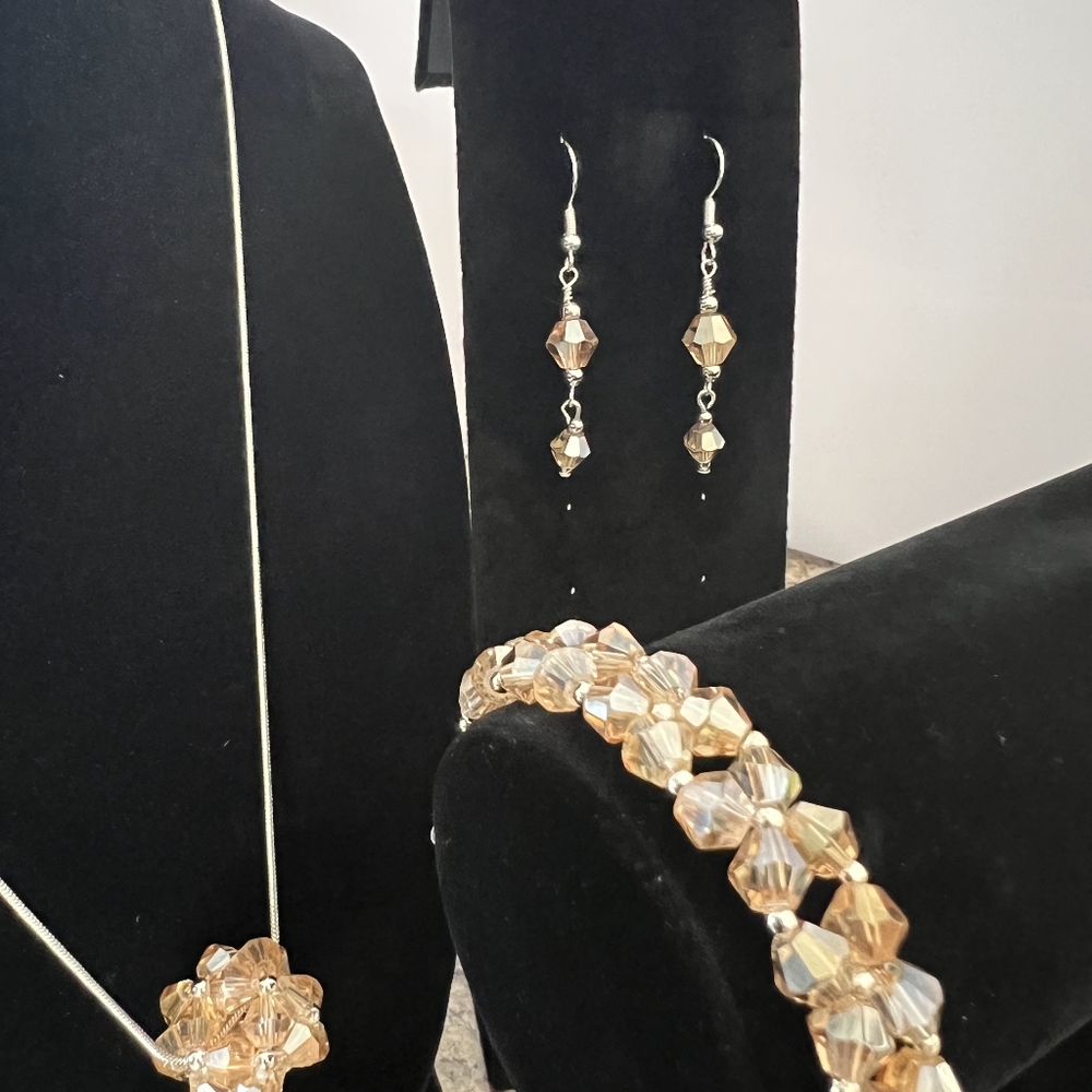 Handcrafted Jewelry Set- Champagne Supernova